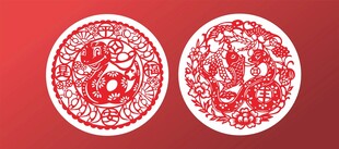窗花蛇年