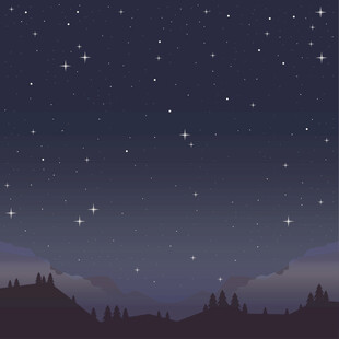 夜晚星空矢量图