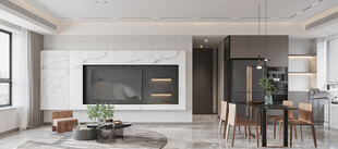 电视机满墙柜客厅装饰现代简约风