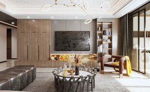 电视机满墙柜客厅装饰现代简约风