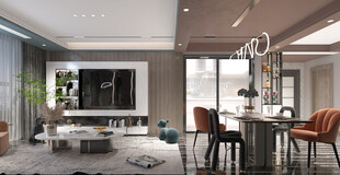 电视机满墙柜客厅装饰现代简约风