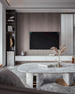 电视机满墙柜客厅装饰现代简约风