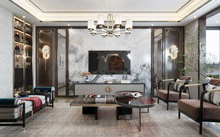 电视机满墙柜客厅装饰现代简约风