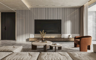 电视机满墙柜客厅装饰现代简约风