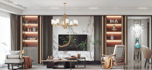 电视机满墙柜客厅装饰现代简约风