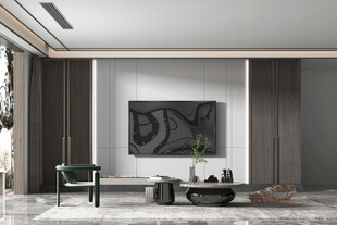 电视机满墙柜客厅装饰现代简约风