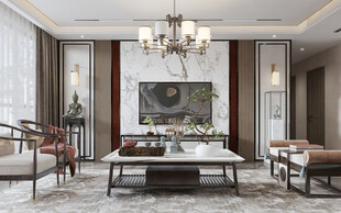 电视机满墙柜客厅装饰现代简约风