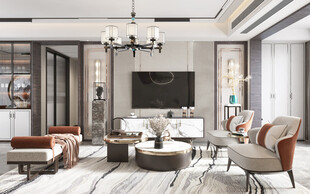 电视机满墙柜客厅装饰现代简约风