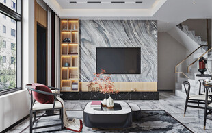 电视机满墙柜客厅装饰现代简约风