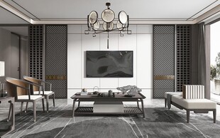 电视机满墙柜客厅装饰现代简约风