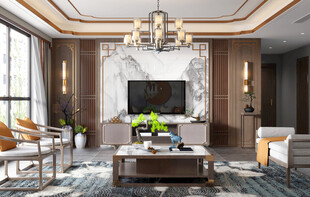 电视机满墙柜客厅装饰现代简约风