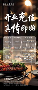 花园餐厅开业充值展板