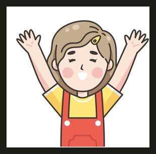 开心欢呼女孩