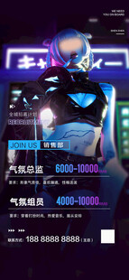 酒吧招聘海报