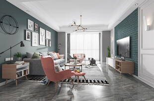 客厅美式简约风格大豪宅装修饰品