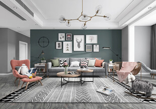 客厅美式简约风格大豪宅装修饰品