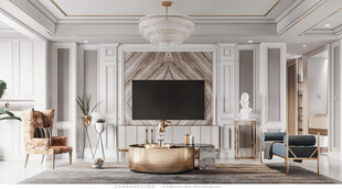 客厅美式简约风格大豪宅装修饰品