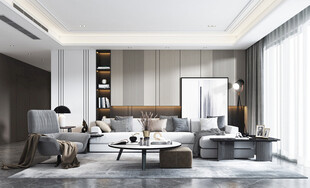 现代简约高级感新中式复古风客厅