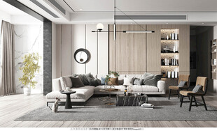 现代简约高级感新中式复古风客厅