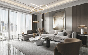 现代简约高级感新中式复古风客厅