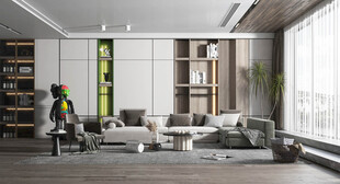 现代简约高级感新中式复古风客厅