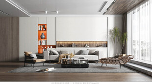 现代简约高级感新中式复古风客厅