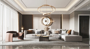现代简约高级感新中式复古风客厅