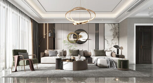 现代简约高级感新中式复古风客厅