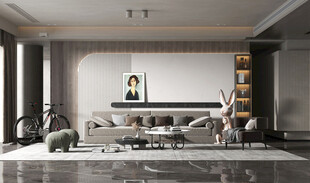 现代简约高级感新中式复古风客厅