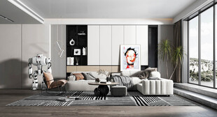 现代简约高级感新中式复古风客厅