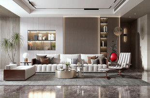 现代简约高级感新中式复古风客厅