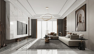 现代简约高级感新中式复古风客厅