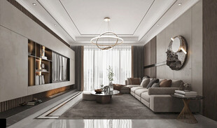 现代简约高级感新中式复古风客厅