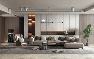 现代简约高级感新中式复古风客厅