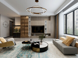 现代简约高级感新中式复古风客厅