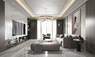 现代简约高级感新中式复古风客厅