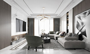 现代简约高级感新中式复古风客厅