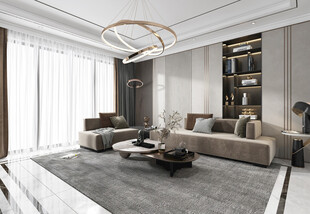 现代简约高级感新中式复古风客厅