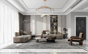 现代简约高级感新中式复古风客厅