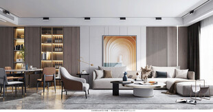 现代简约高级感新中式复古风客厅