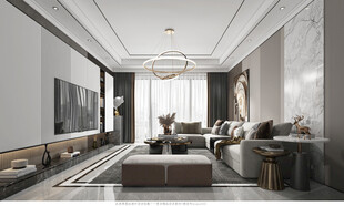 现代简约高级感新中式复古风客厅