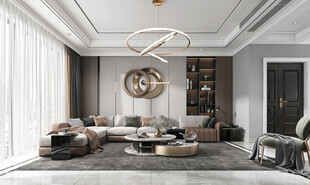 现代简约高级感新中式复古风客厅