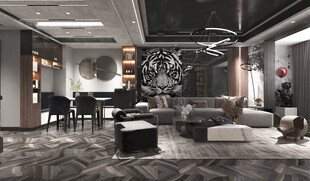 现代简约高级感新中式复古风客厅