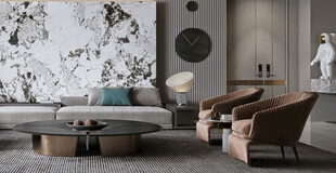 现代简约高级感新中式复古风客厅