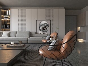 现代简约高级感新中式复古风客厅