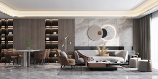 现代简约高级感新中式复古风客厅