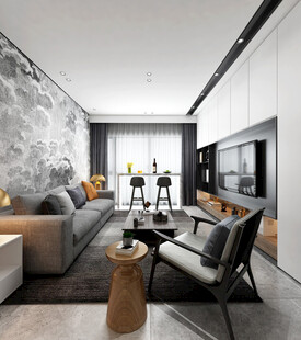 现代简约高级感新中式复古风客厅