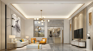 现代简约高级感新中式复古风客厅