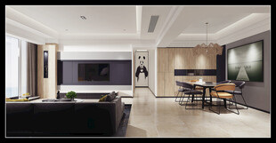 现代简约高级感新中式复古风客厅