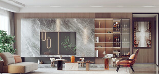 现代简约高级感新中式复古风客厅